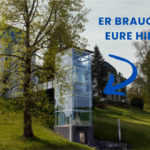 Sharepic Fahrstuhlturm: Er braucht Eure Hilfe